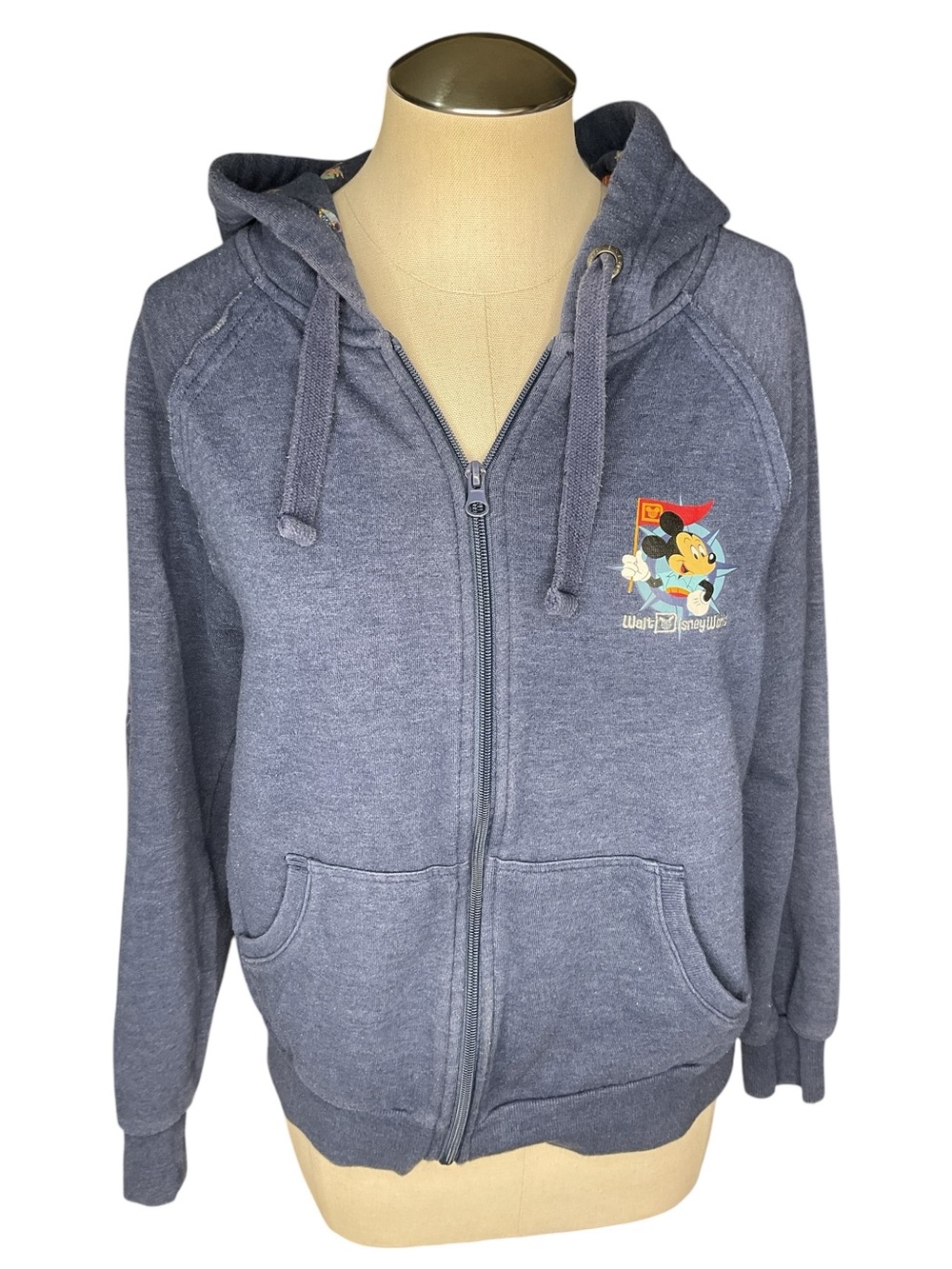 Disney Parks Walt Disney World Mickey Icon Zip Hoodie Gray Women's Medium